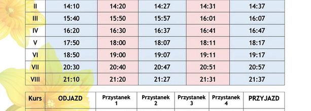 Rozkład jazdy darmowej kolejki